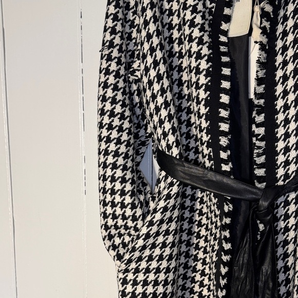 NWT HaveOne (Italy) Black & White Houndstooth Long Blazer/Jacket Chanel Vibe - Picture 6 of 15